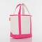 Small Classic Tote -- 18 oz. Heavyweight Durable Canvas -- Natural Canvas & Hot Pink Color
